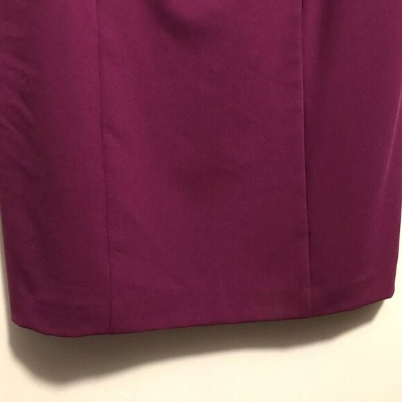 Ellen Tracy NWT Sheath Dress Fully Lined Asymmetric Front Ruffle Sz 12 in Berry - Picture 7 of 16